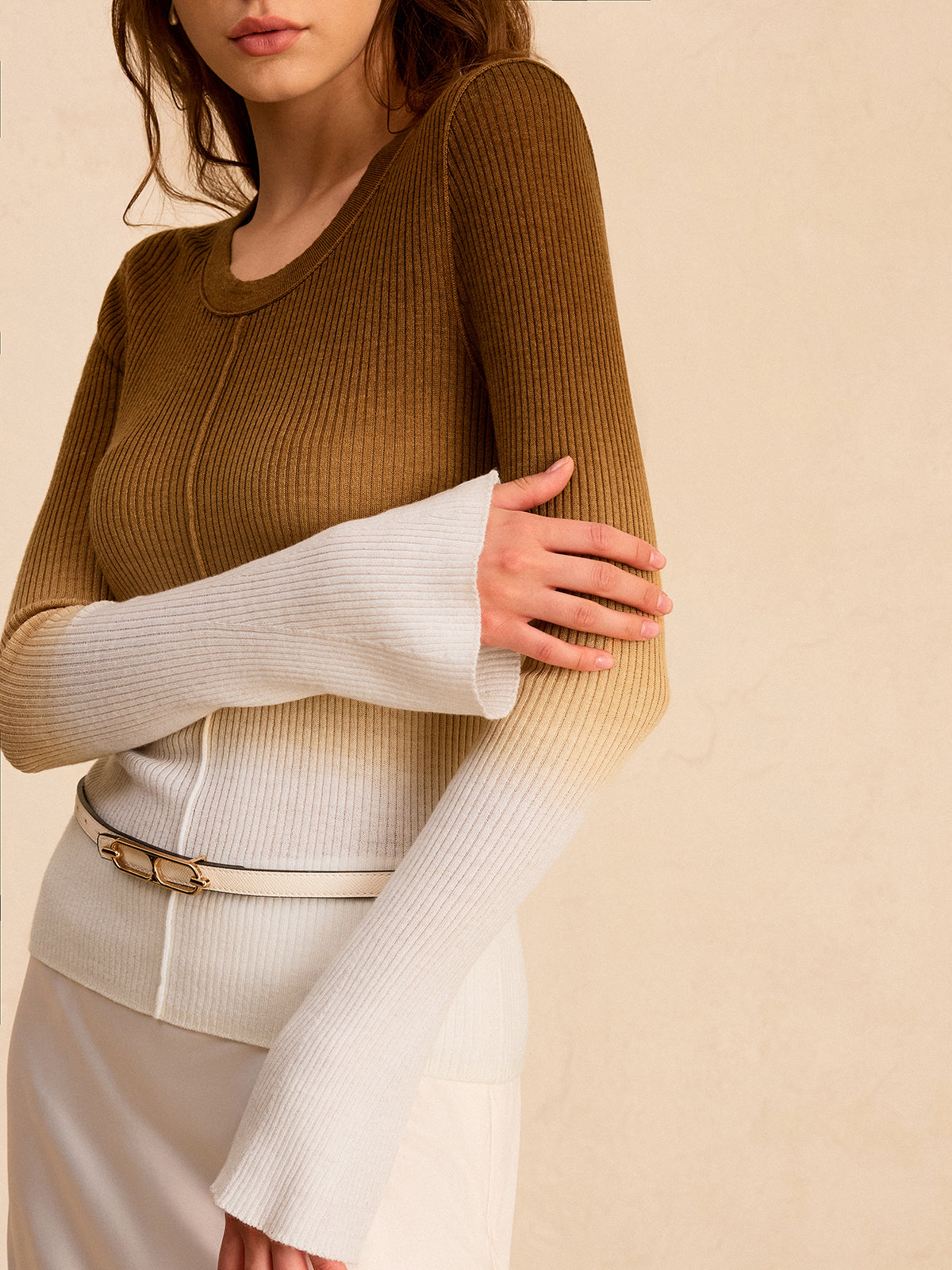 Ombre Slim Knit Top Lightweight Comfortable Fashion Fit