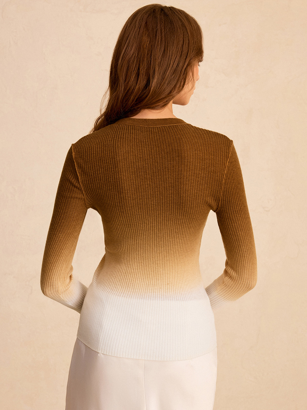 Ombre Slim Knit Top Lightweight Comfortable Fashion Fit