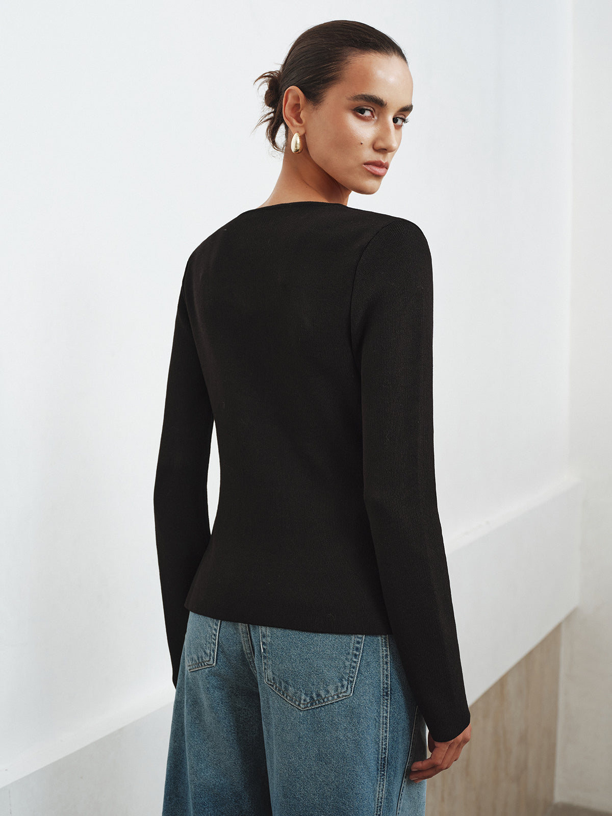 Asymmetric Buttoned Knit Cardigan for Women Winter Essential