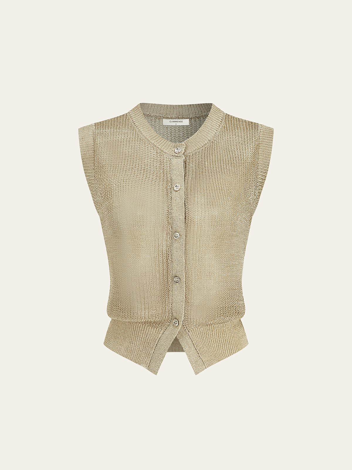 Knit Sleeveless Vest with Matching Scarf Set for Women