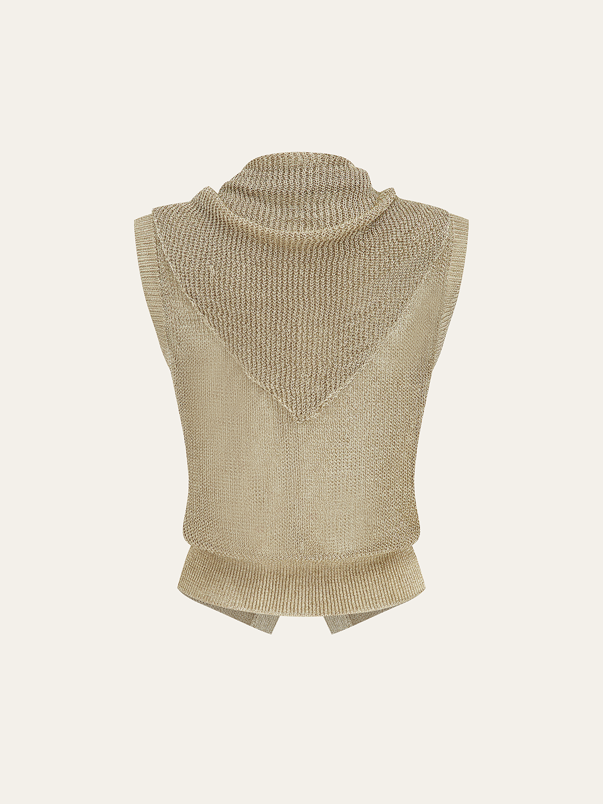 Knit Sleeveless Vest with Matching Scarf Set for Women
