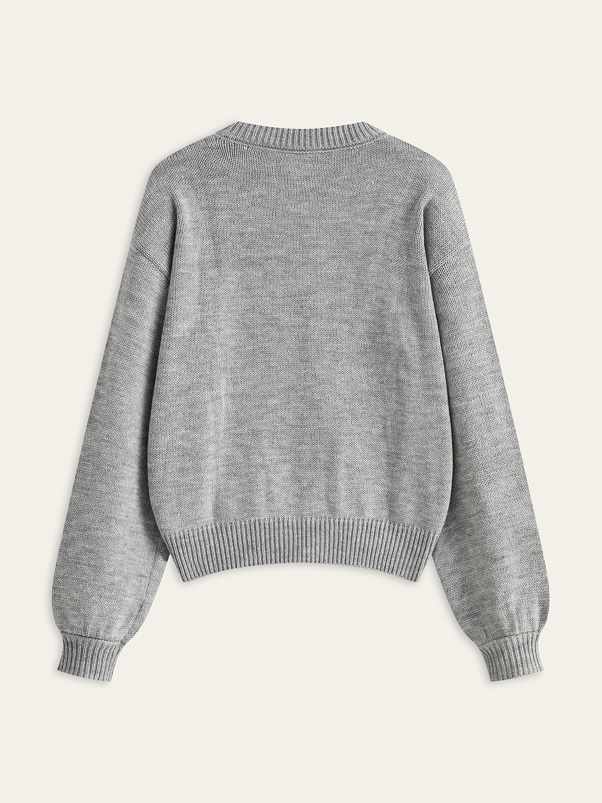 Flower Applique Sweater Elegant Casual Embroidered Pullover