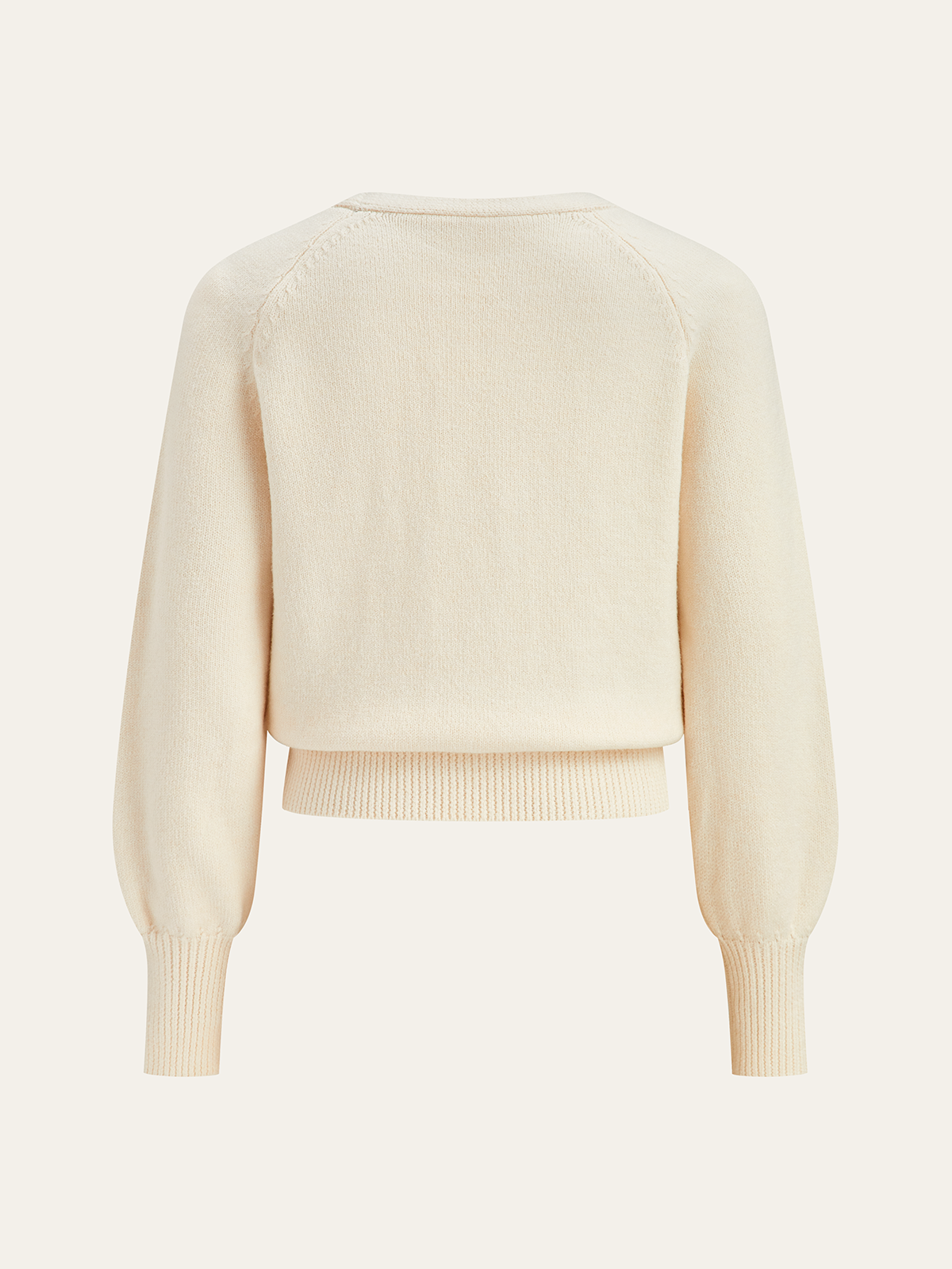 Twist V-Neck Leg-Of Mutton Sleeve Sweater Comfortable Women's Fashion Pullover