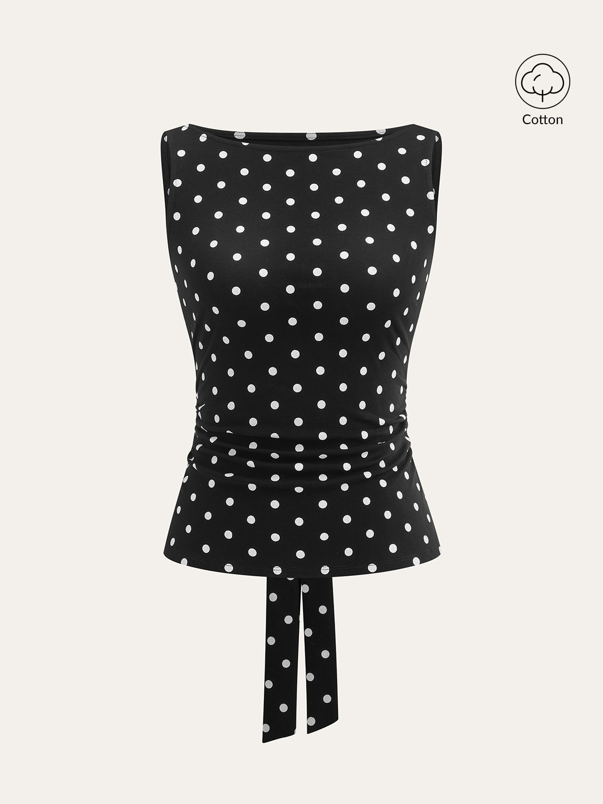 Polka Dot Cotton Blend Sleeveless Top for Women Summer Casual