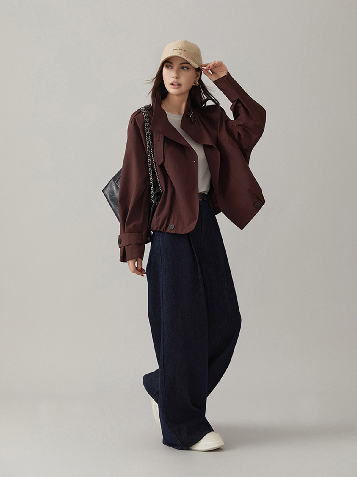 Vintage Loose Trench Coat Classic Style Long Outerwear