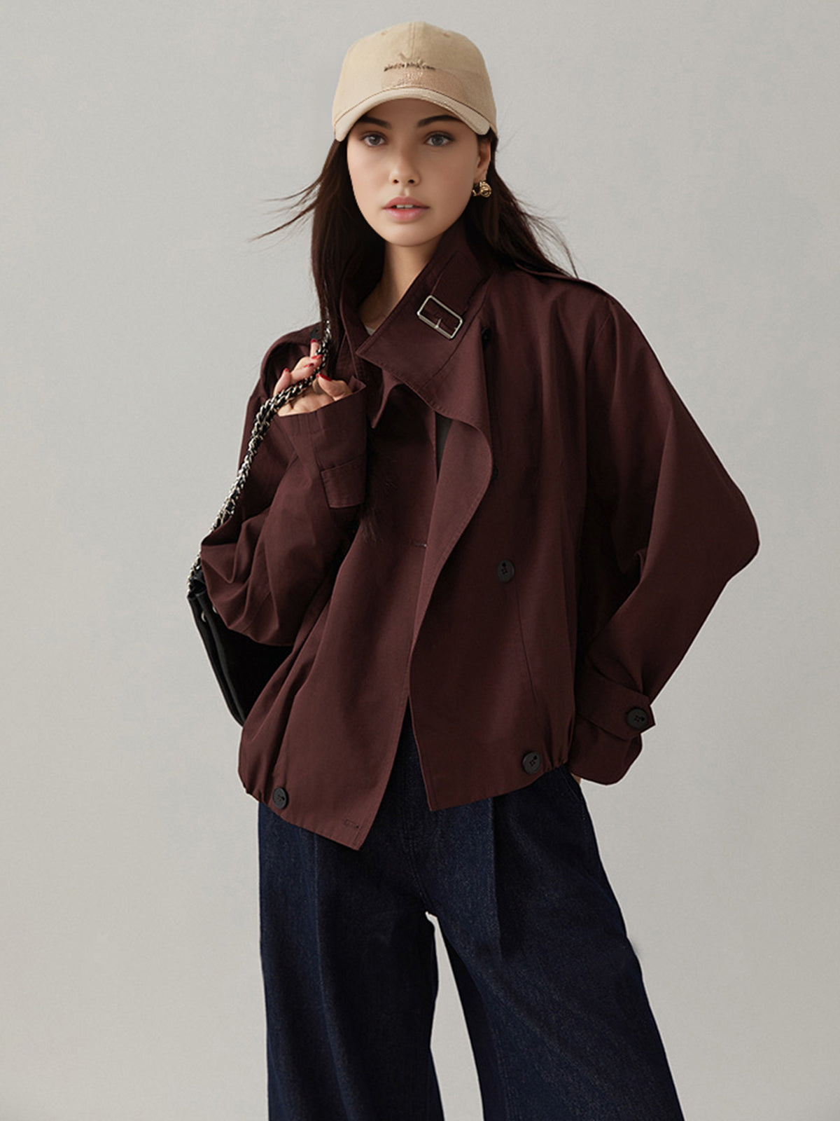 Vintage Loose Trench Coat Classic Style Long Outerwear