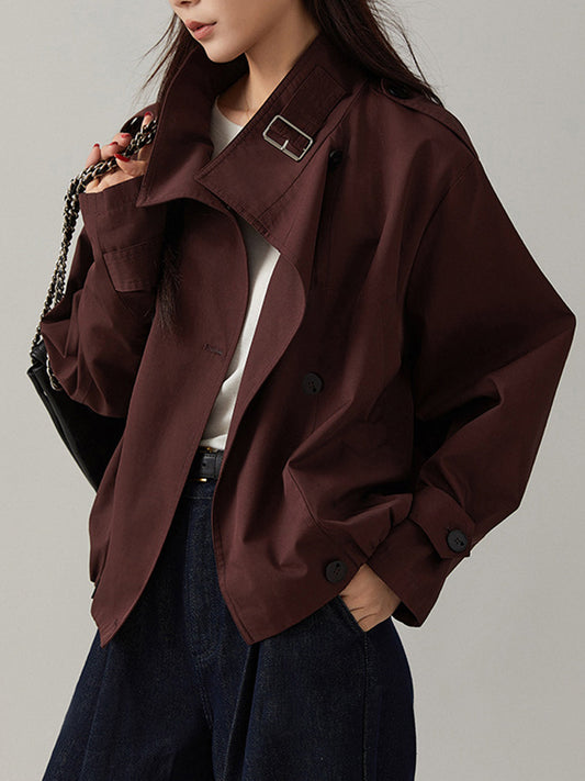 Vintage Loose Trench Coat Classic Style Long Outerwear