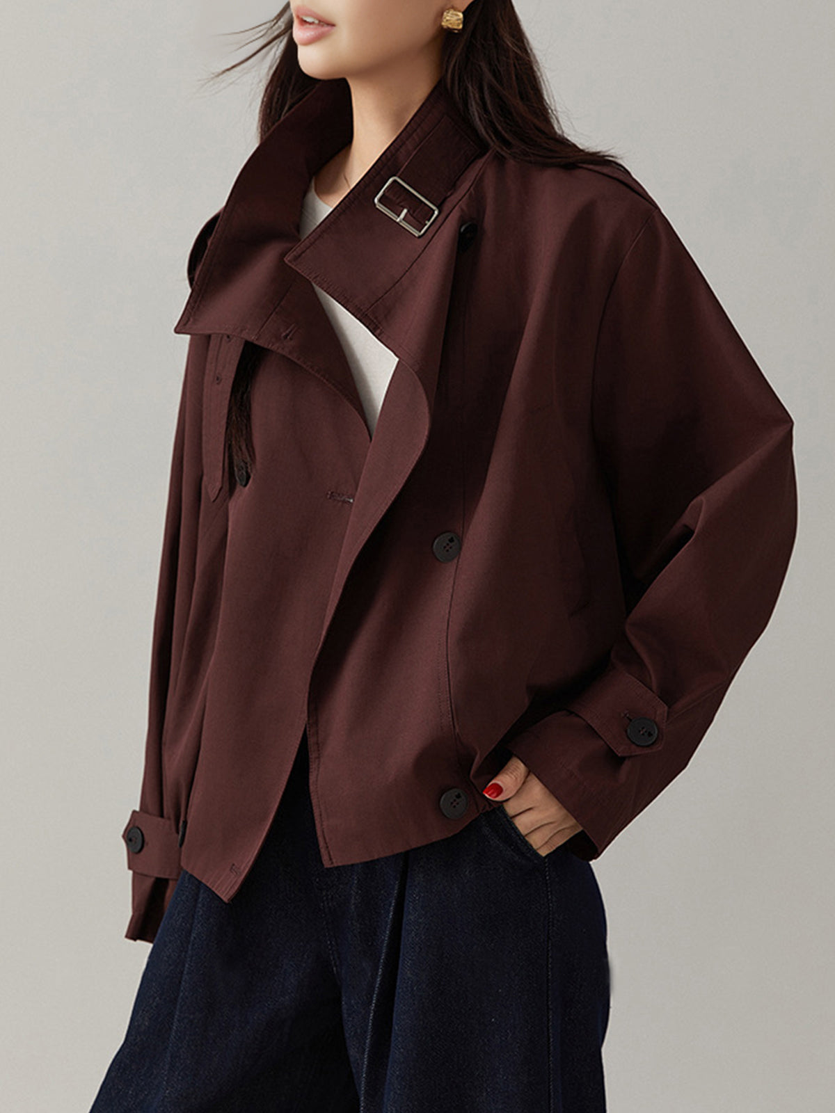 Vintage Loose Trench Coat Classic Style Long Outerwear