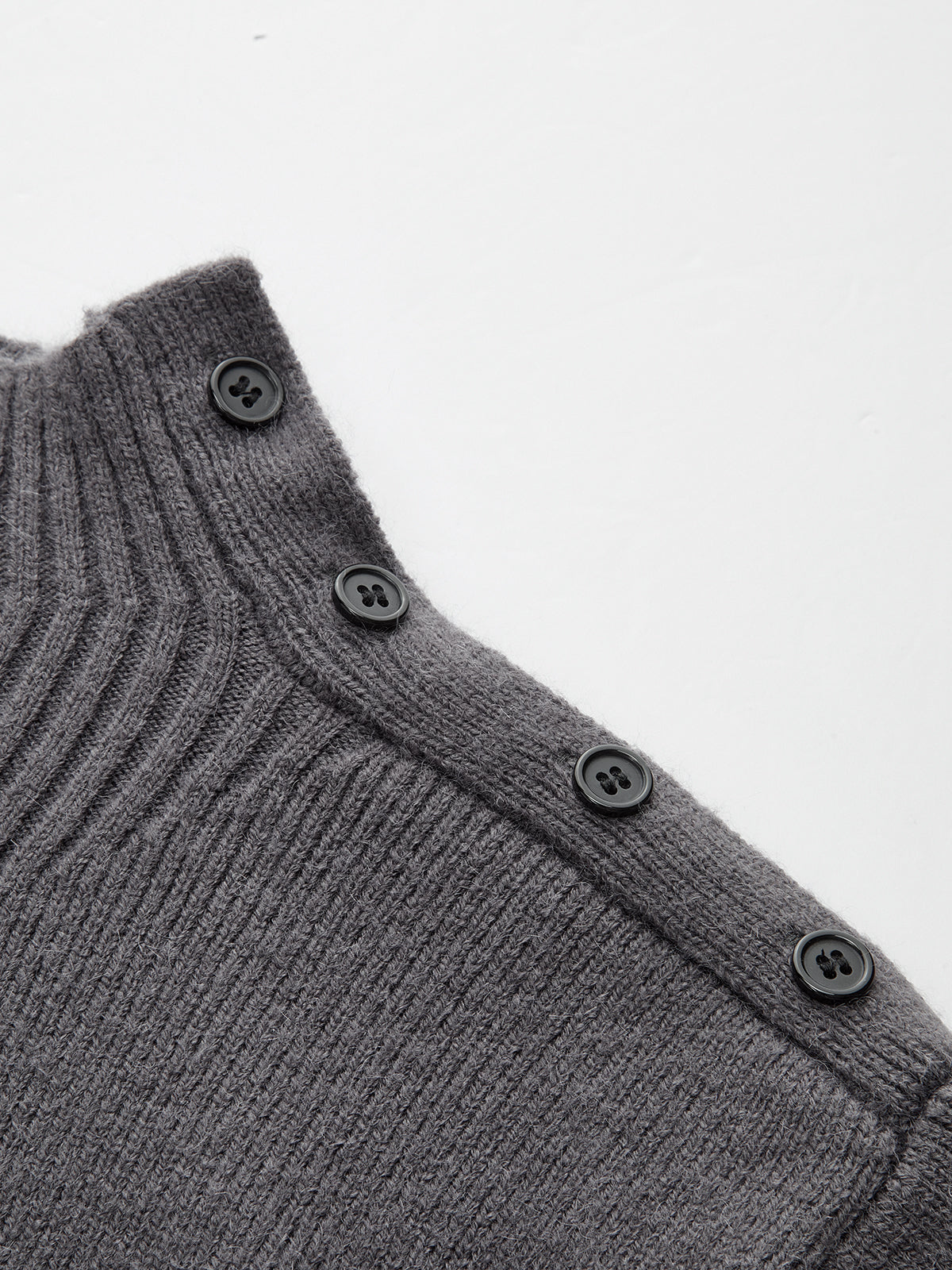 Leg-Of-Mutton Sleeve Button Detail Cozy Knit Women's Sweater
