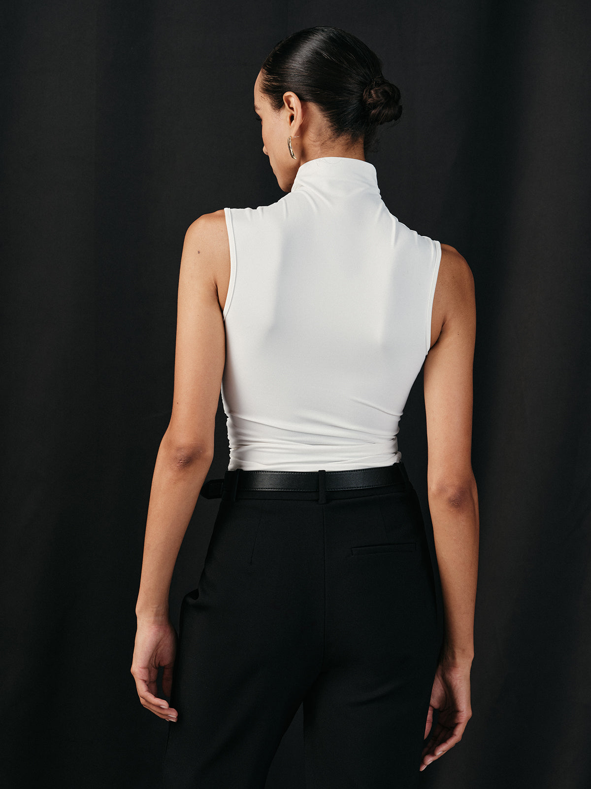 Cross Neck Ruched Fitted Tank Top for Women, Summer Casual Wear