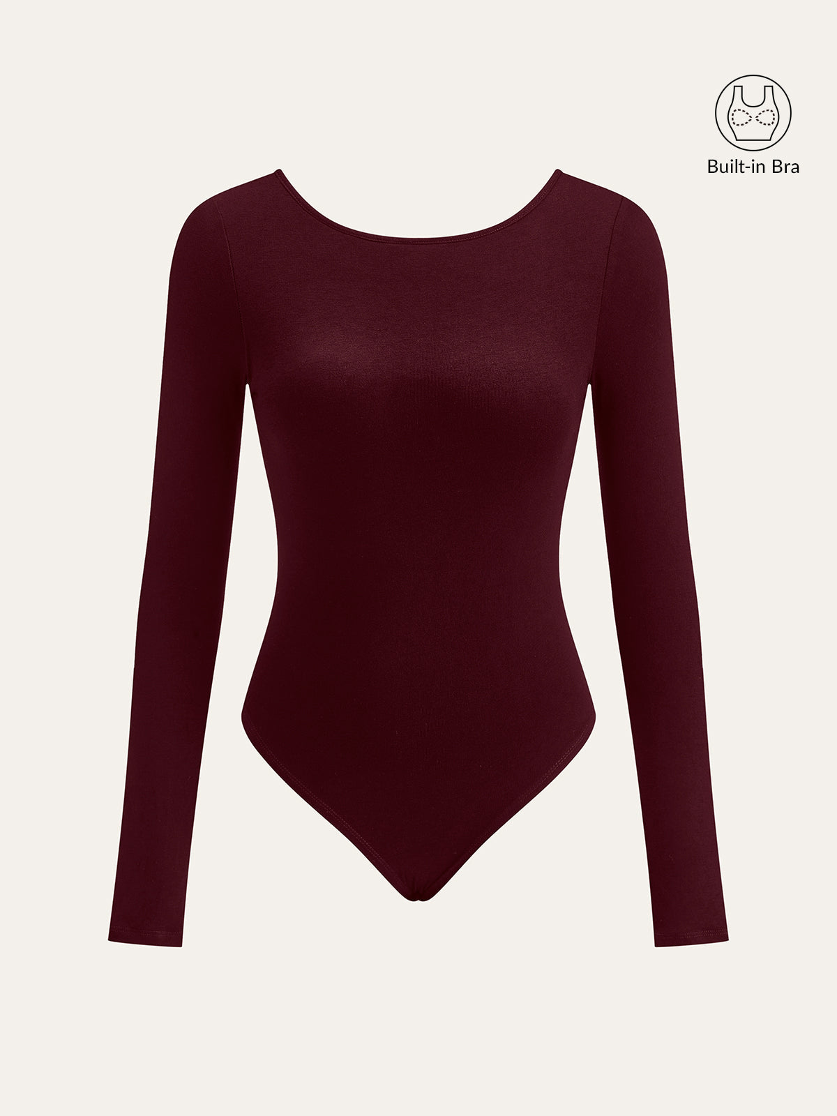 Bra-Free Long Sleeve Backless Bodysuit for Women, Comfortable Stretch Fit