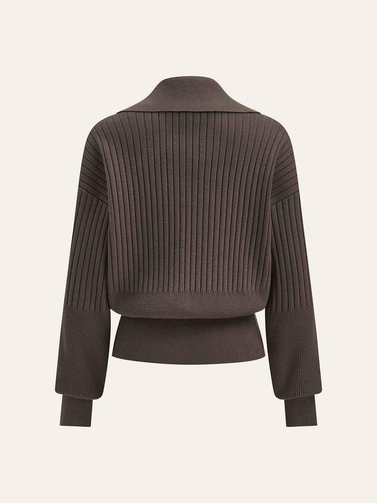 Oversized Ribbed Collared Metal Button Women's Stylish Cardigan Sweater