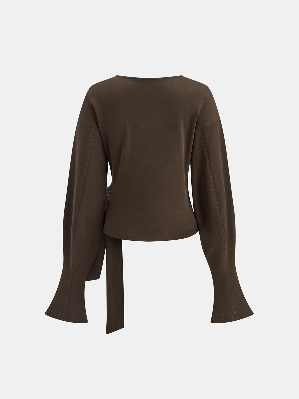 Twist Knot Balloon Sleeve Sweatshirt - Casual Women's Stylish Top Pullover