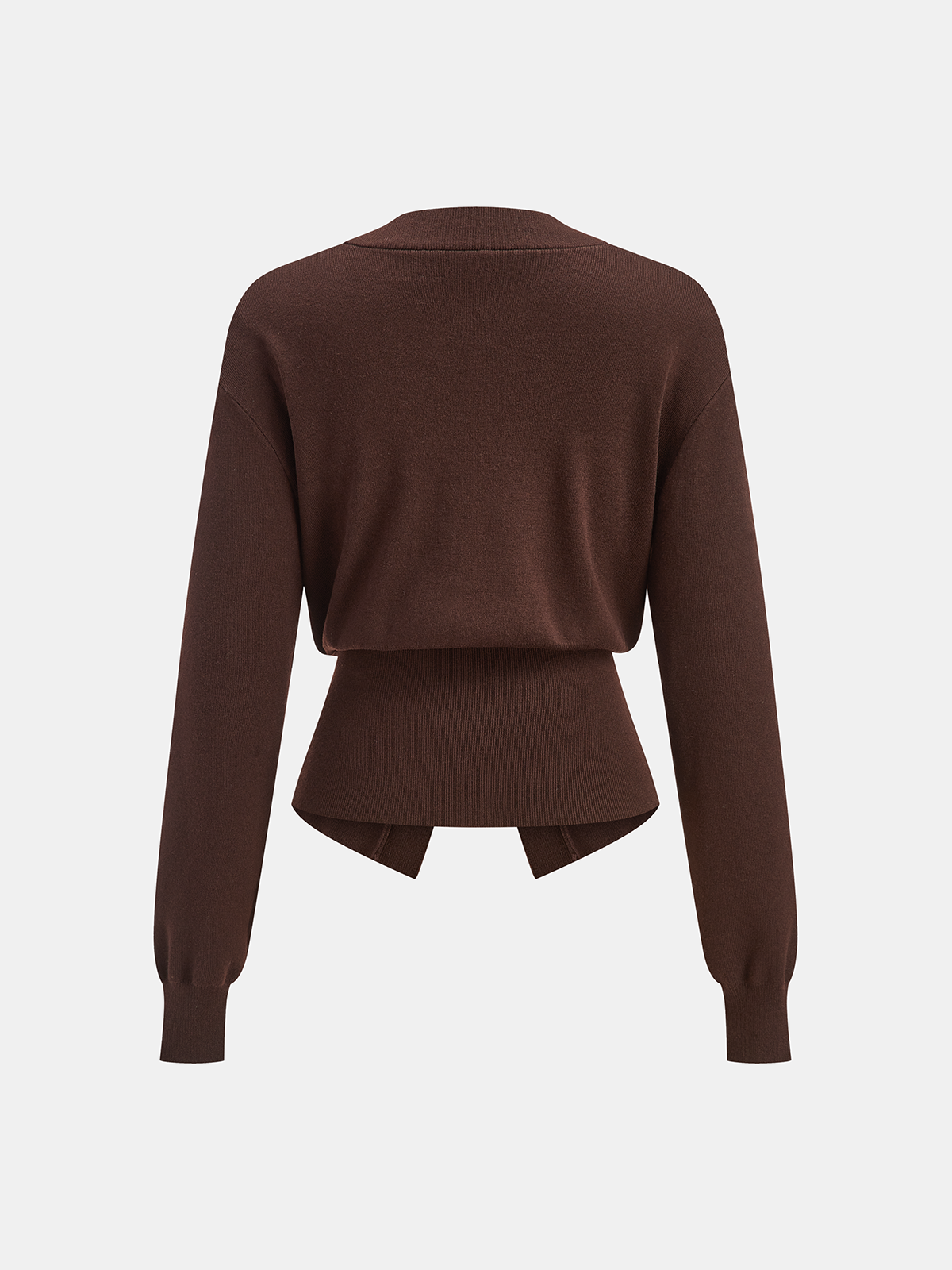 Metal Detail V-Neck Wool Blend Sweater Comfortable Casual Winter Apparel