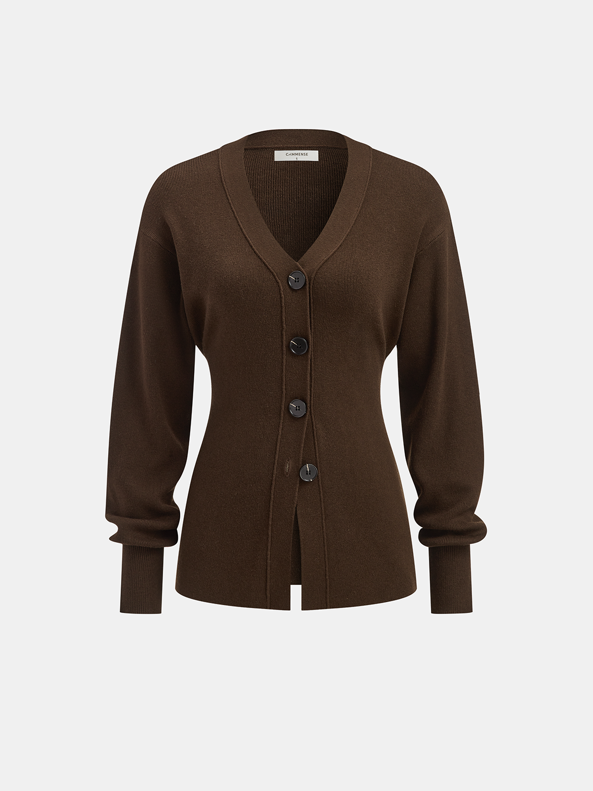 Wool-Blend V-Neck Button-Down Cardigan Cozy Lightweight Sweater