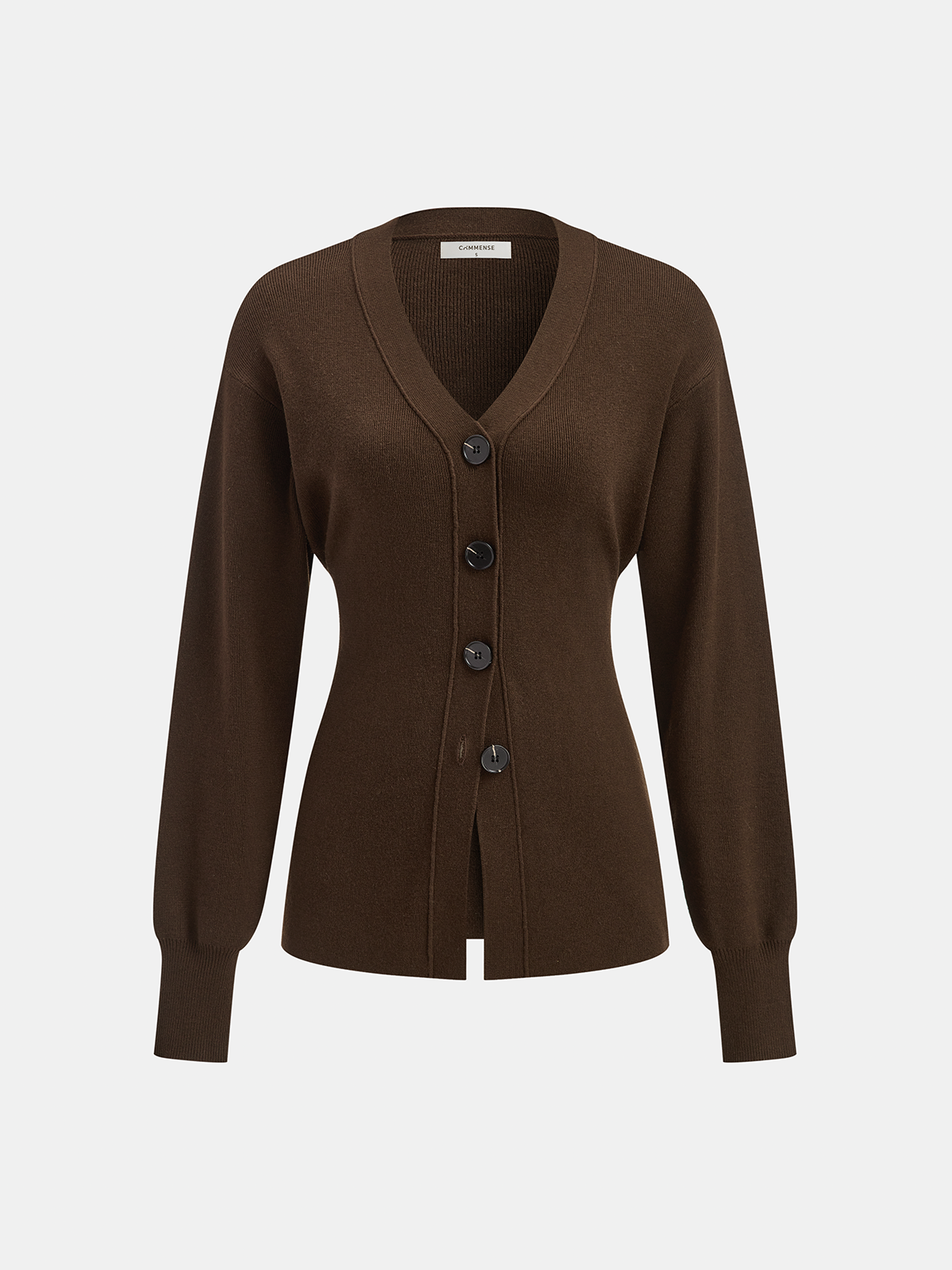 Wool-Blend V-Neck Button-Down Cardigan Cozy Lightweight Sweater