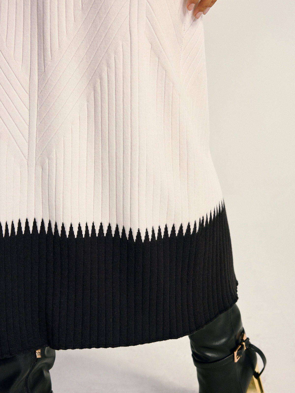 Contrast Detail Knit Co-ord Set Stylish Women's Fashion Outfit