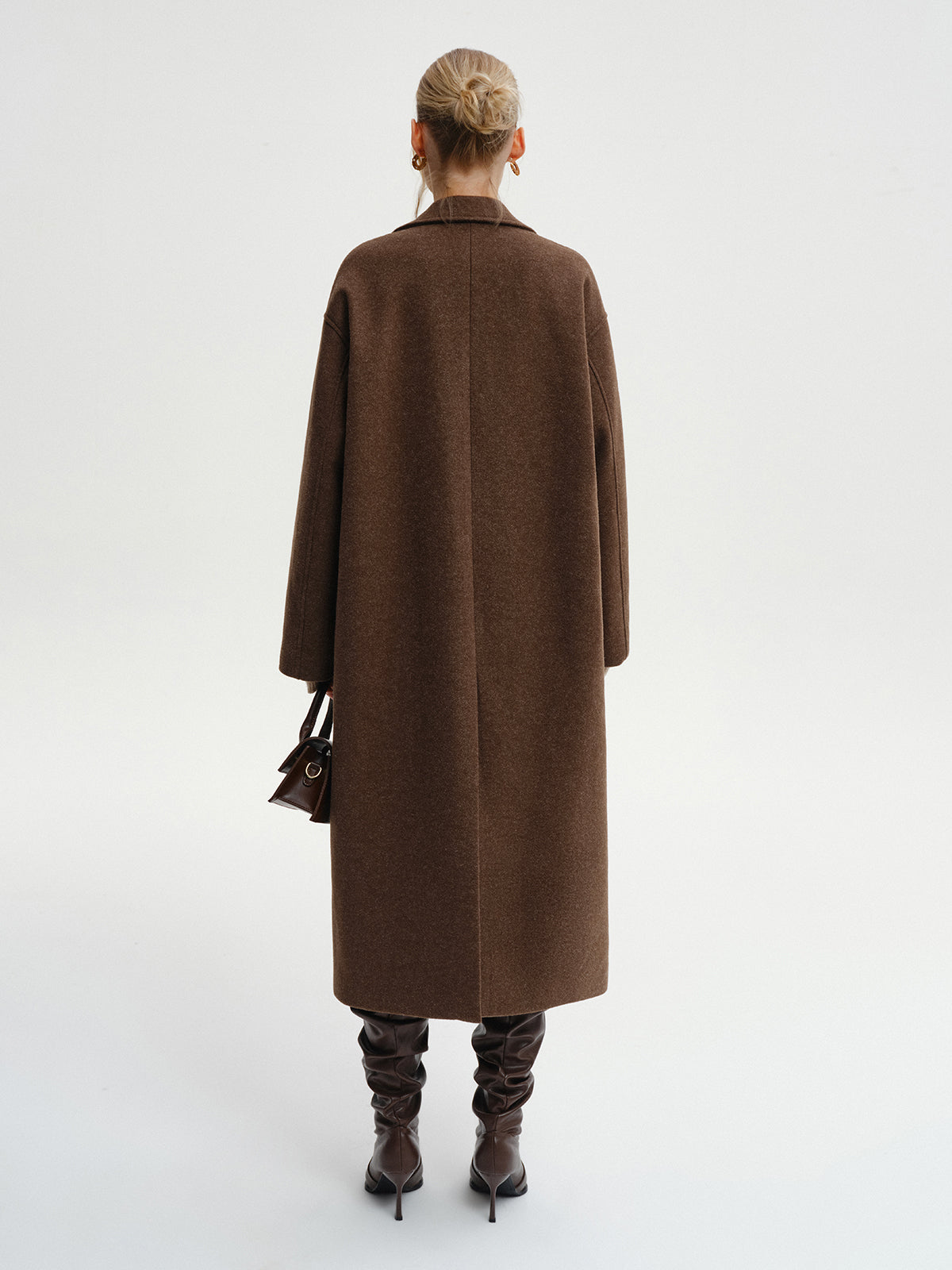 Oversized Tweed Long Coat for Women Winter Elegance