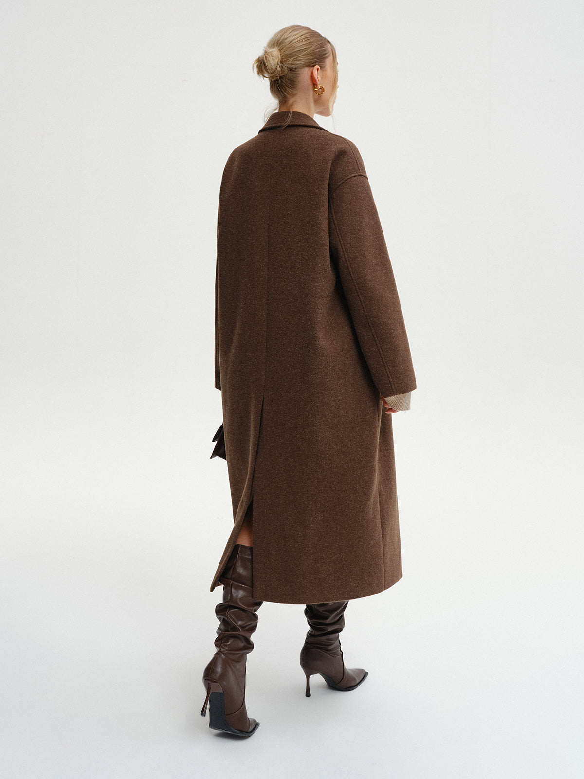 Oversized Tweed Long Coat for Women Winter Elegance