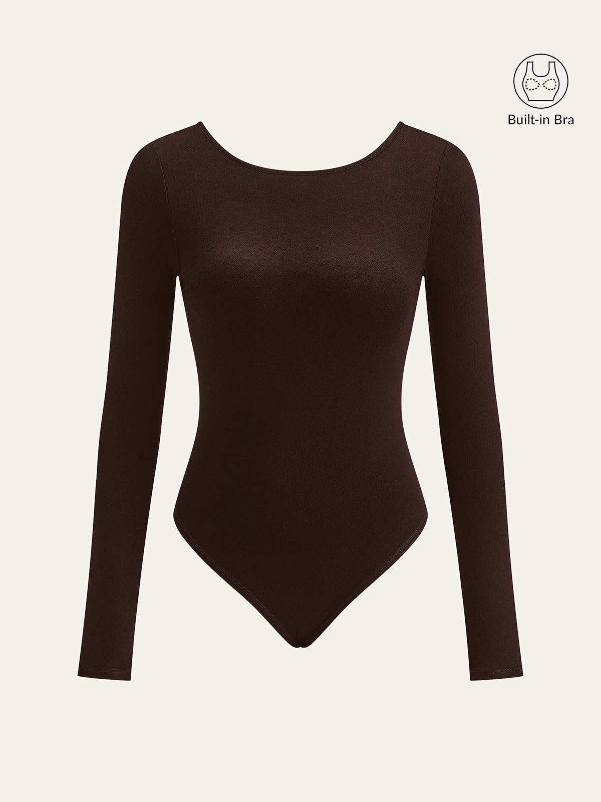 Bra-Free Long Sleeve Backless Bodysuit for Women, Comfortable Stretch Fit