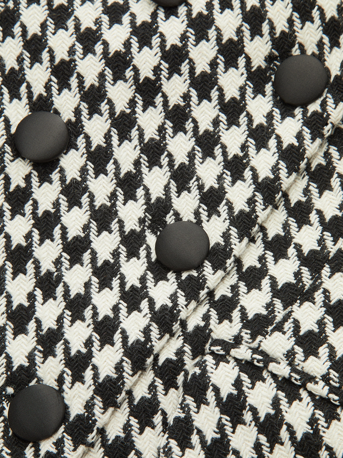 Houndstooth Tweed Double-Breasted Blazer for Women's Formal Wear