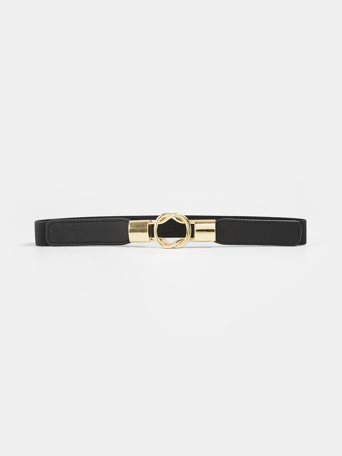 Interlocking Ring Buckle Elastic Belt for Women Adjustable Stretch Waistband