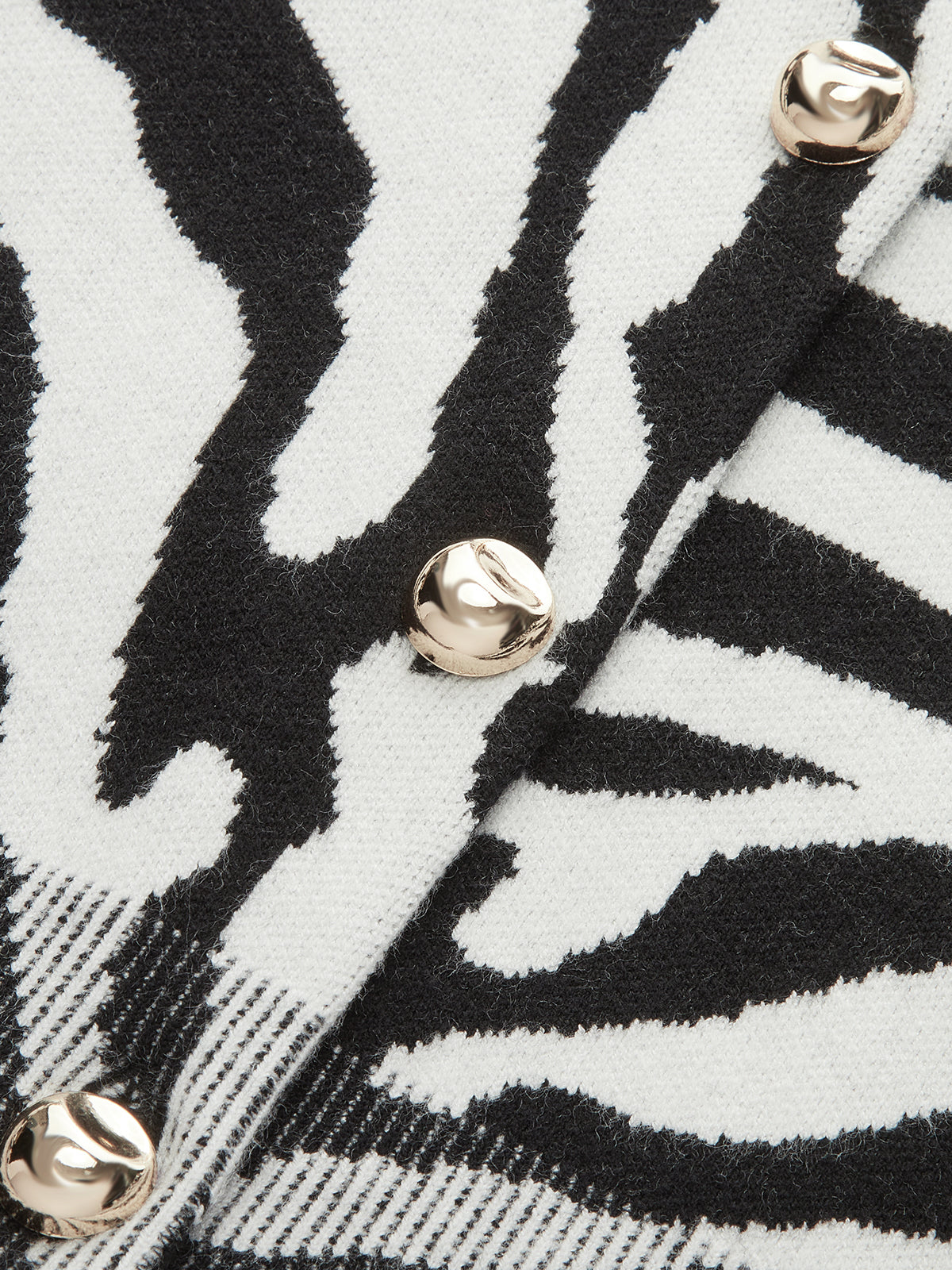 Zebra Print Puff Sleeve Cardigan Button-Up Fashion Trend