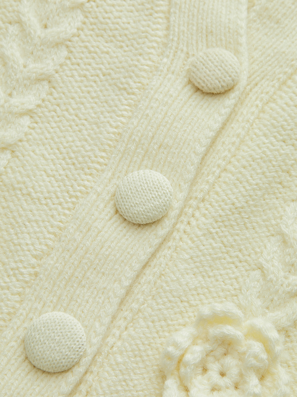 3D Floral Collared Cable Knit Top for Women Winter Wardrobe Essentials