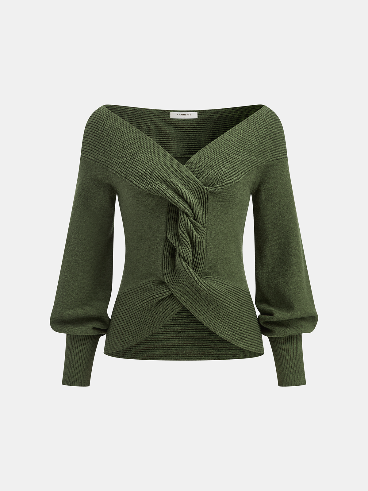 "Off-Shoulder Twist Knit Top Stylish Casual Women's Wear"