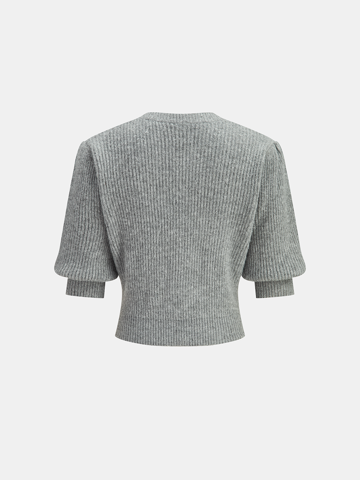 Wool Blend Short Sleeve Bow Knit Top, Stylish Comfortable Everyday Wear