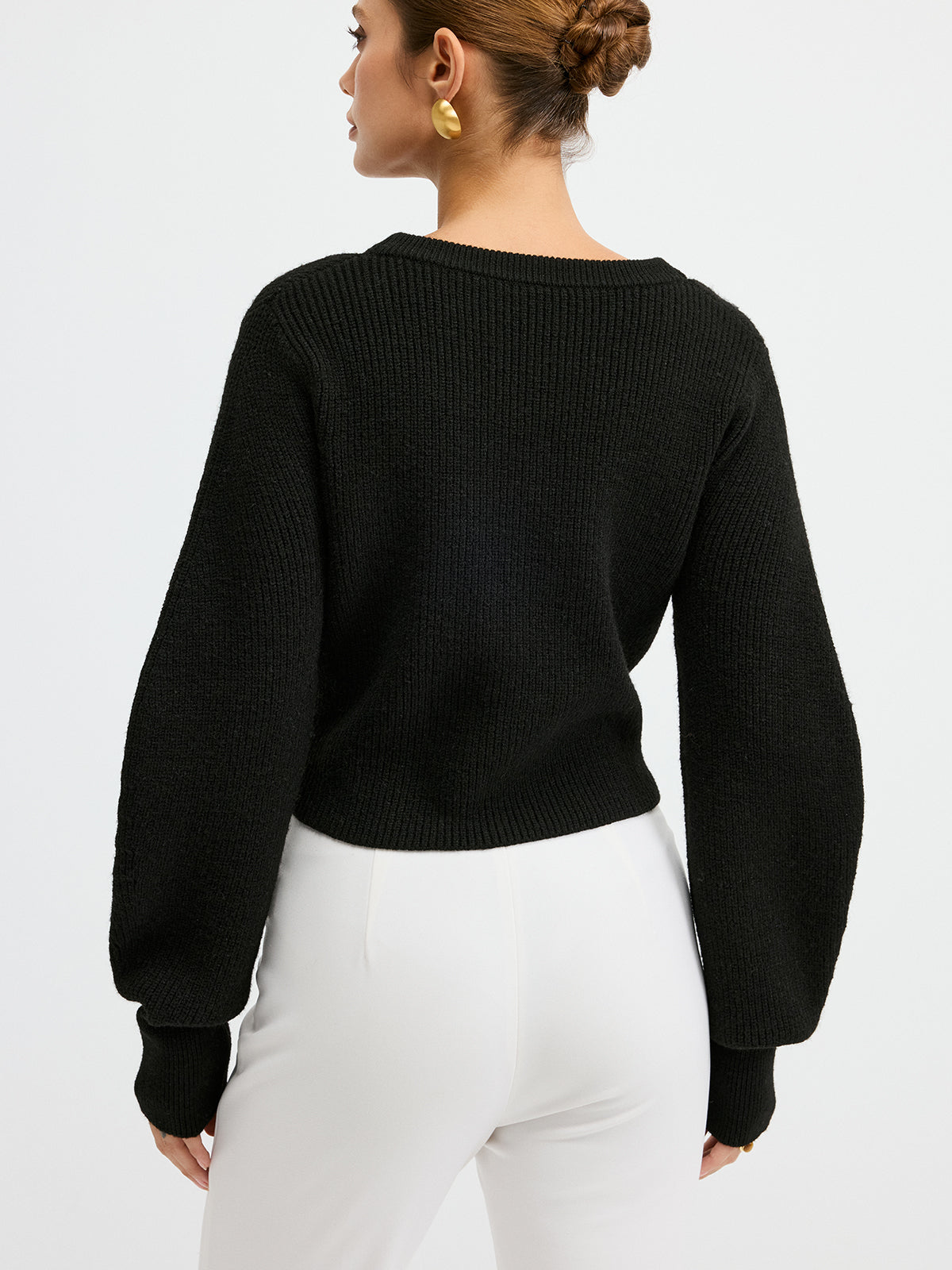 Lace Hem Wool Blend Cardigan - Fashionable Lightweight Women's Sweater