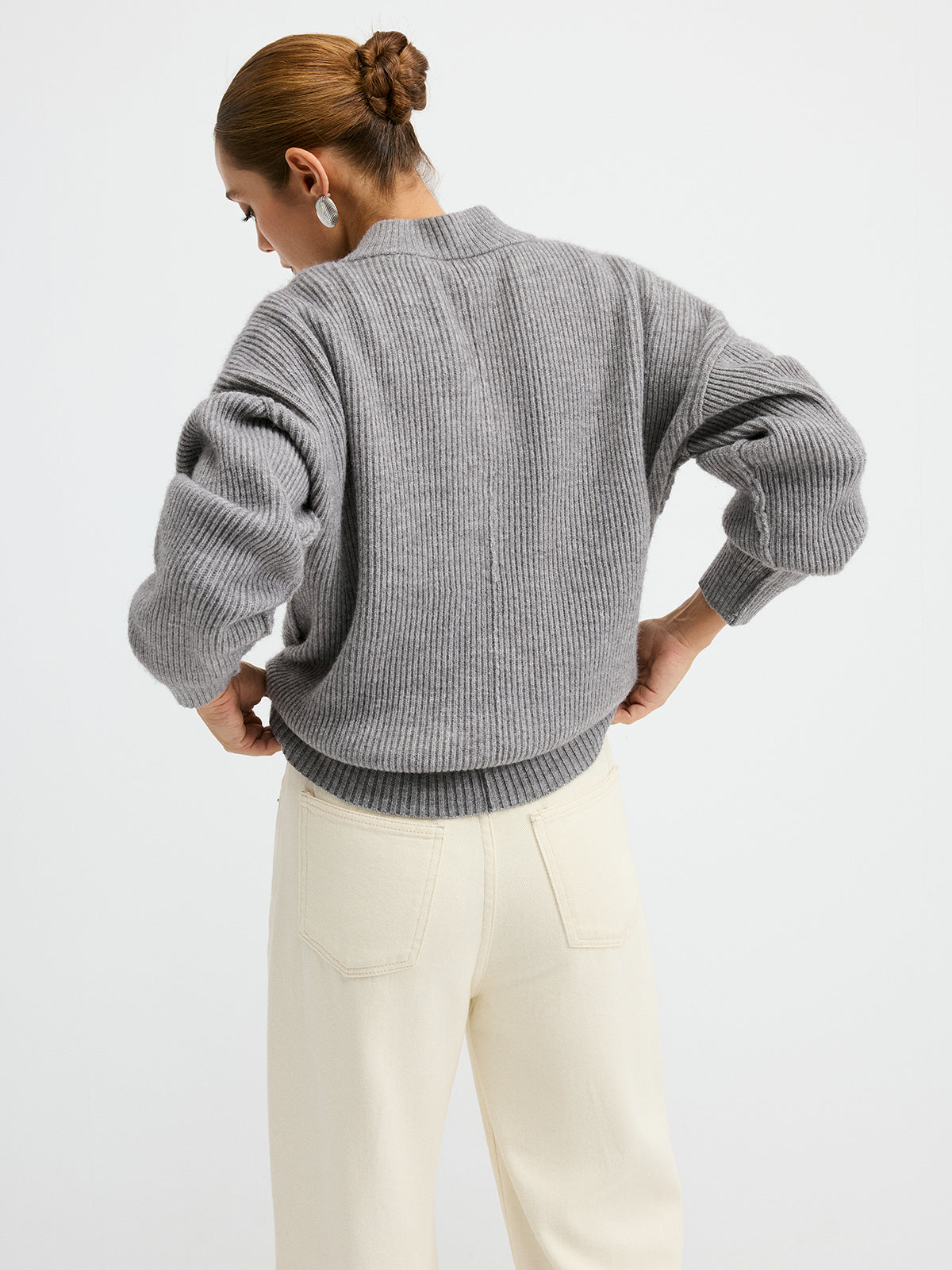Wool Blend Half-Zip Sweater Comfortable Cozy Warm Essential
