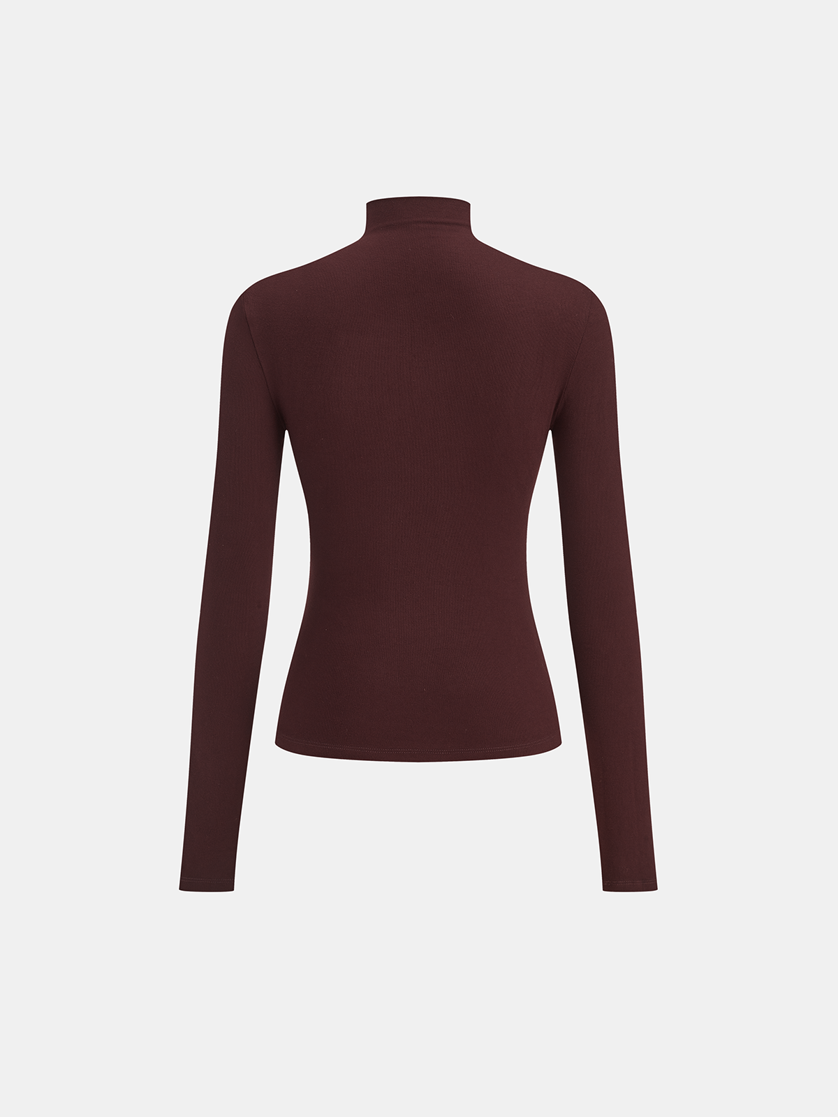 Seam Detail Mock Neck Long-Sleeve T-Shirt for Casual Wear