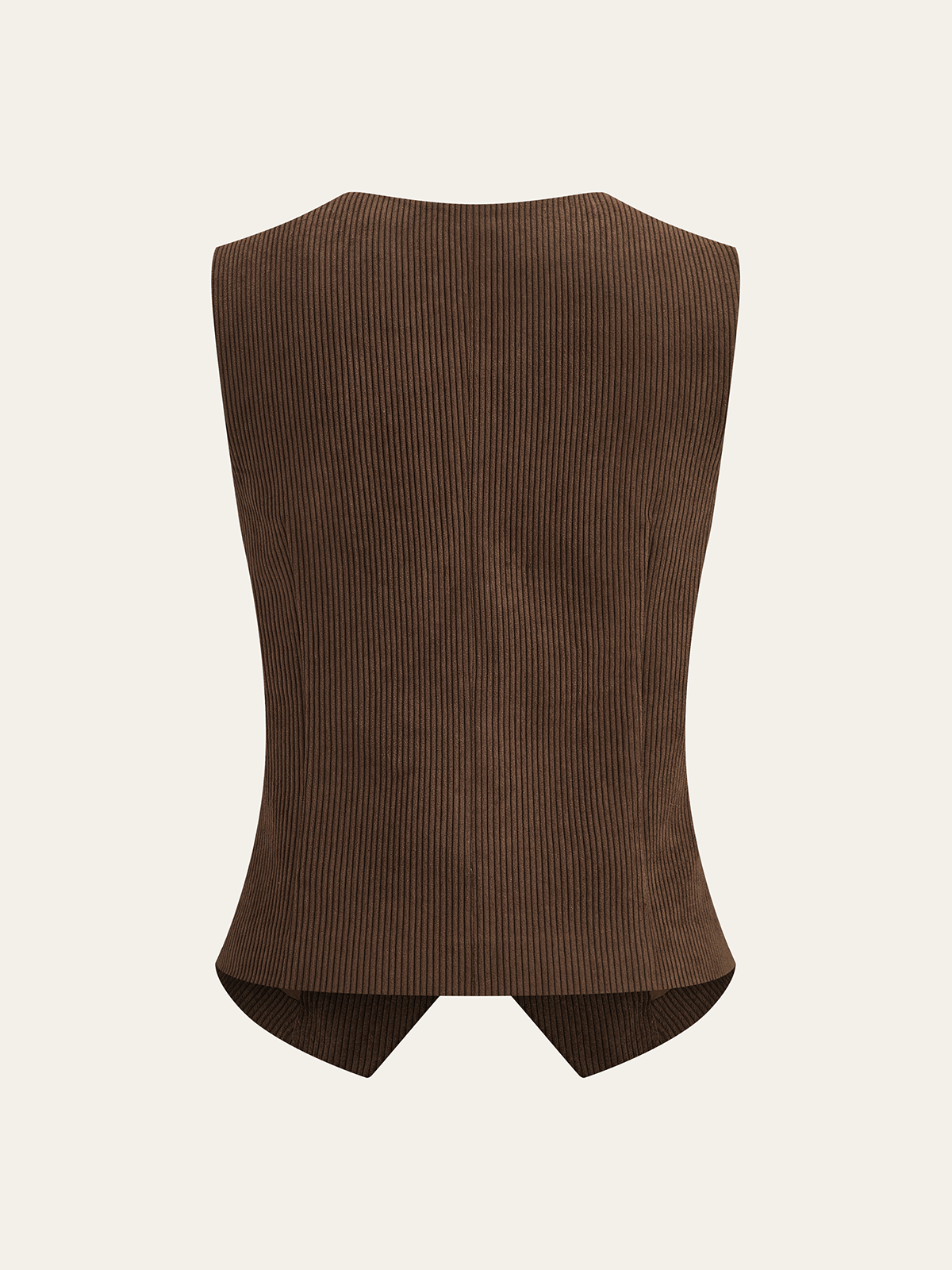 Corduroy V-neck Buttoned Vest for Women Casual Layering