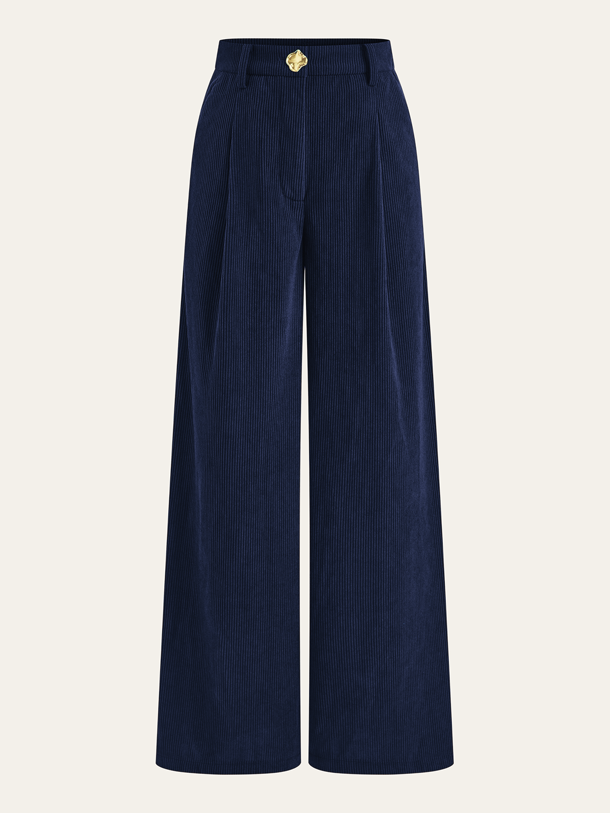 Corduroy Wide-Leg Pleated Pants for Women Casual Fall
