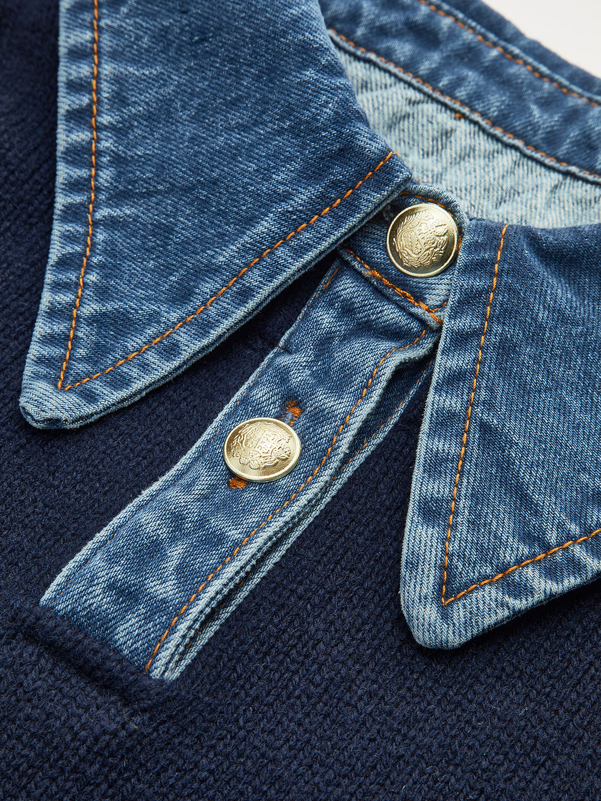 2 in 1 Panel Lapel Relaxed Sweater for Versatile Casual Wear
