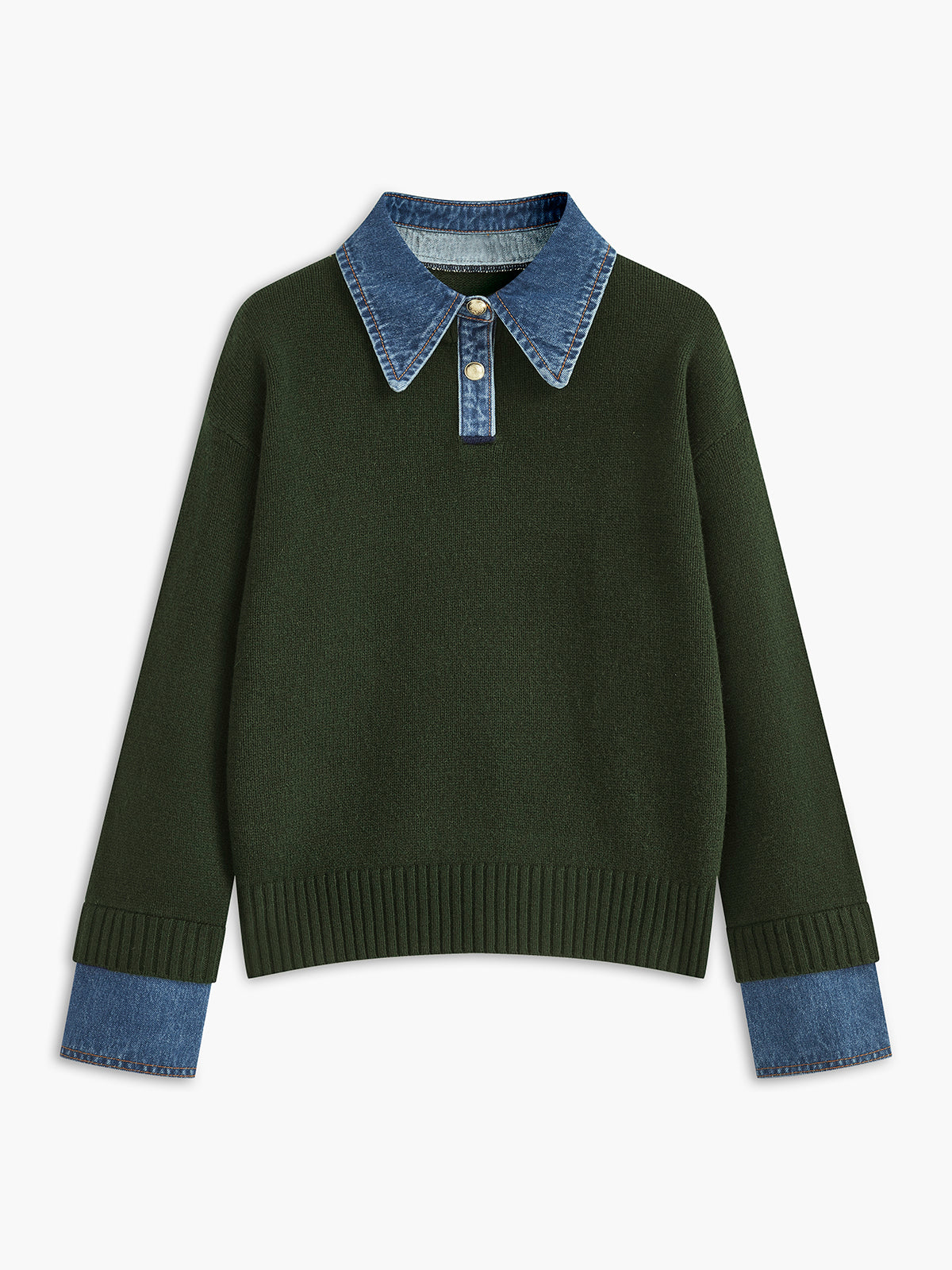 2 in 1 Panel Lapel Relaxed Sweater, Cozy Versatile Layering Essential Piece