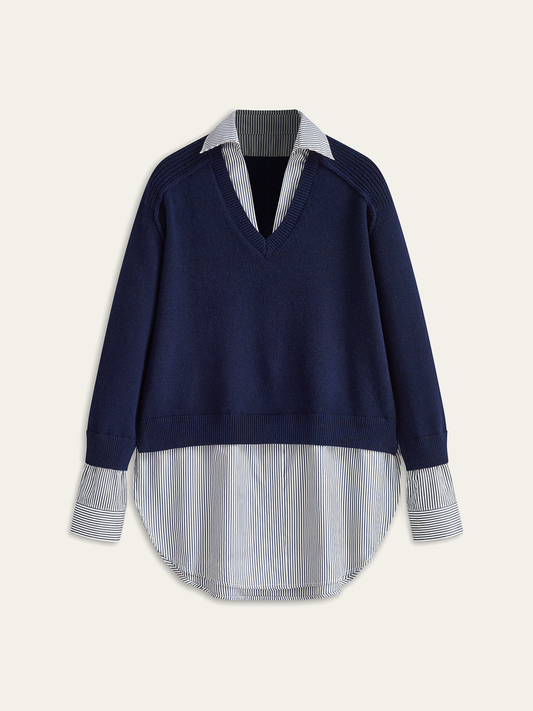 2 in 1 Polo Sweater Versatile Layering Essential Unisex