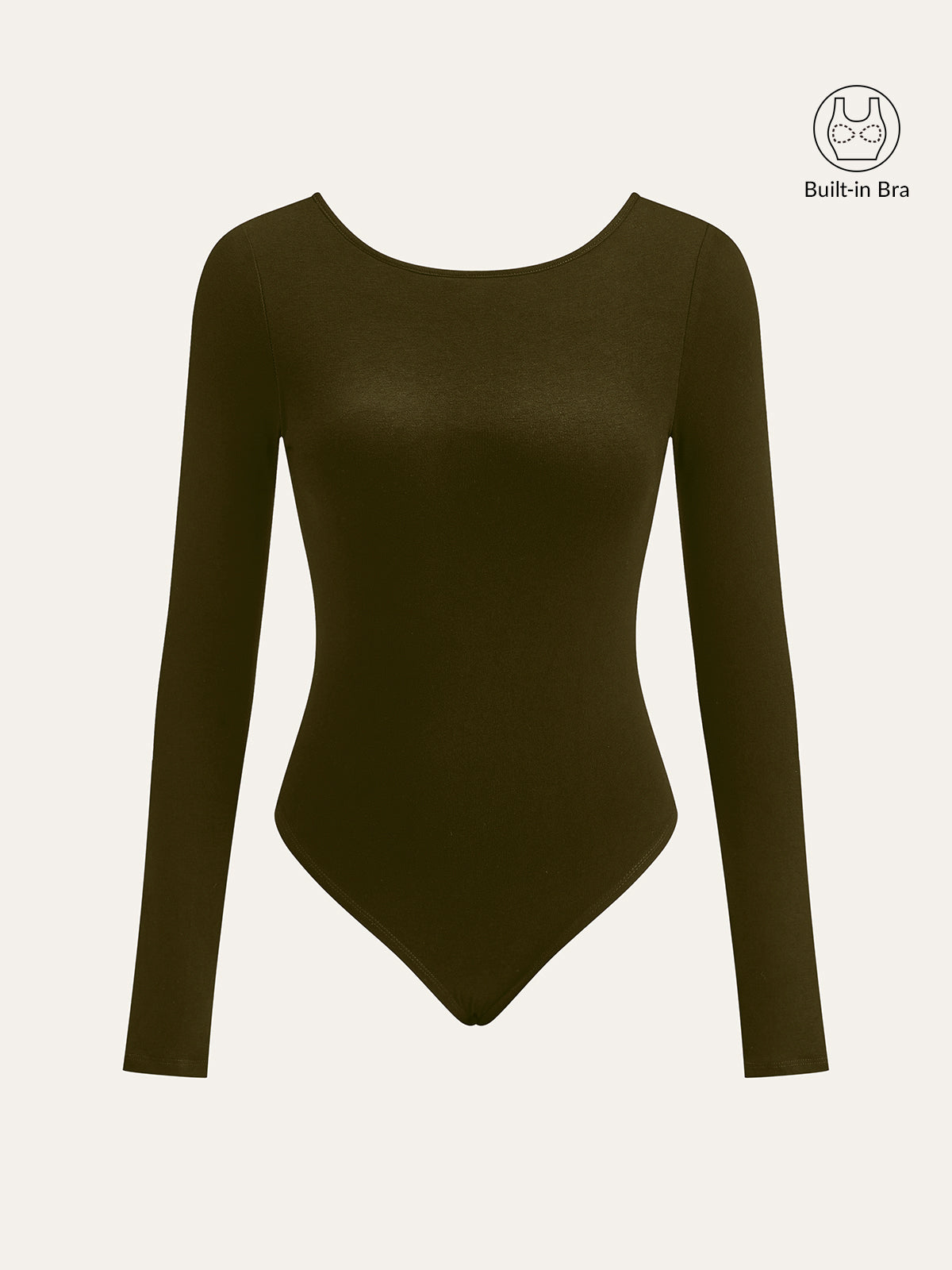 Bra-Free Long Sleeve Backless Bodysuit for Women, Comfortable Stretch Fit