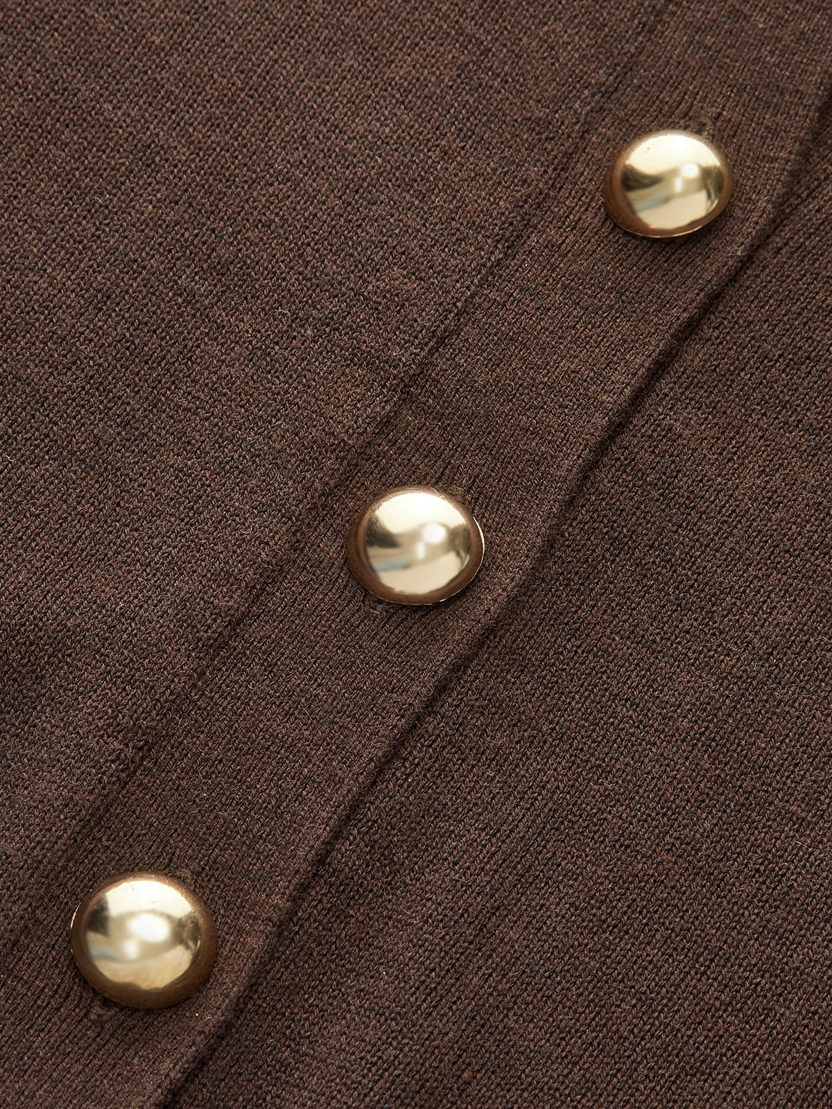 Metal Button Knit Cardigan Cozy Long Sleeve Sweater