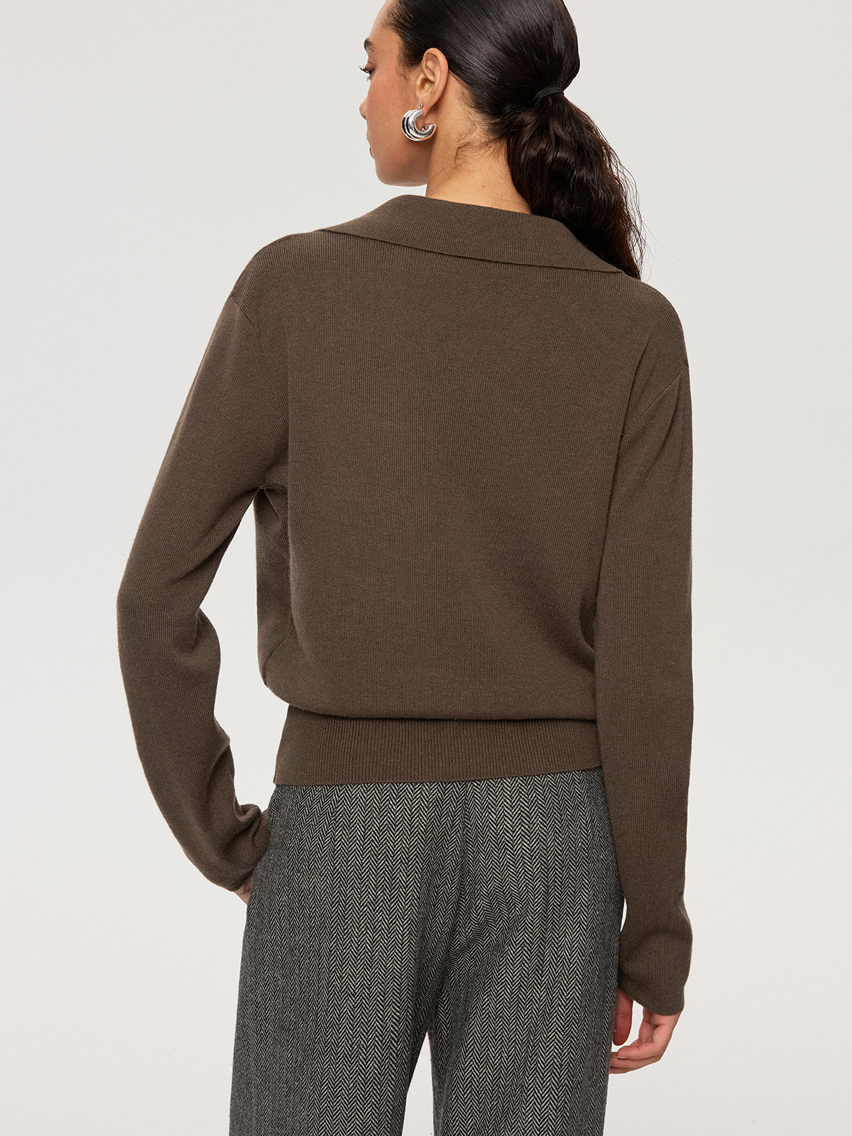 2 in 1 Color-Block Wool Blend Polo Collar Sweater for Men 2023 Winter Collection