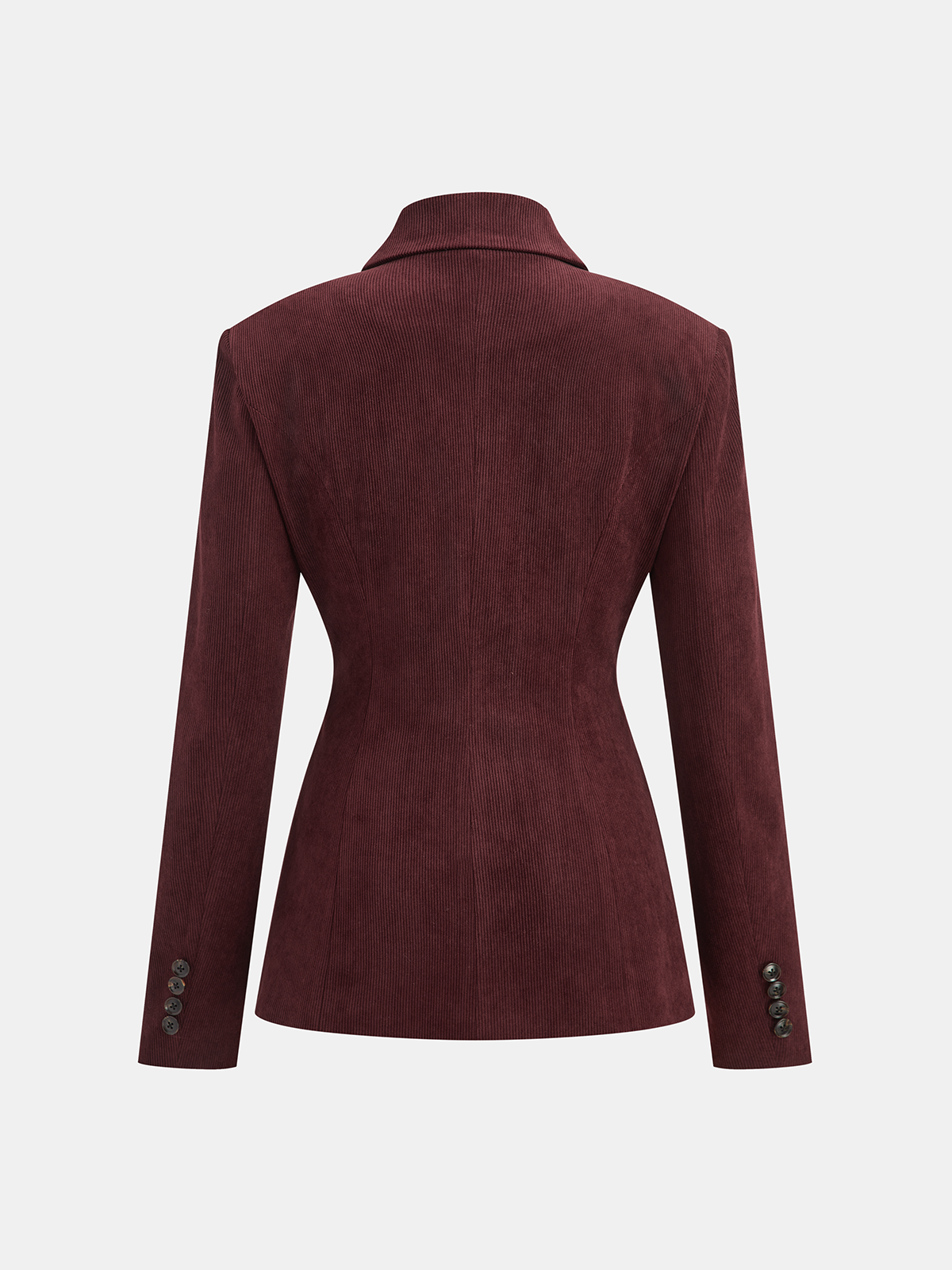 Collared Asymmetric Corduroy Blazer for Women Casual Fit