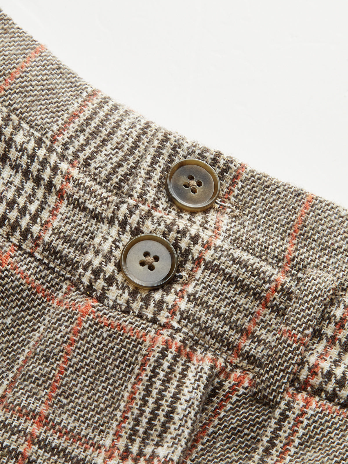 Belted Plaid High-Waisted Pants with Classic Design for Women