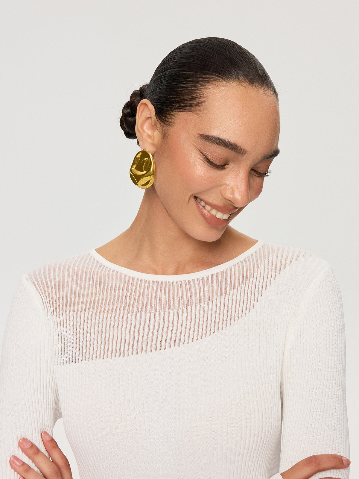 Oversized Irregular Shaped Drop Earrings Unique Fashion Accessory