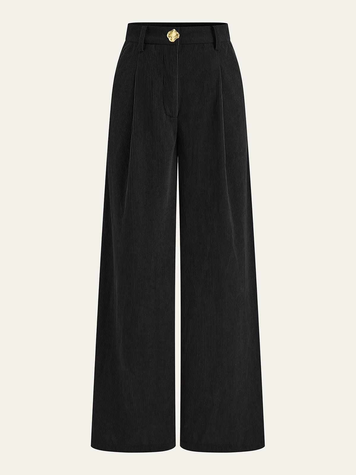 Corduroy Wide-Leg Pleated Pants for Women Casual Fall