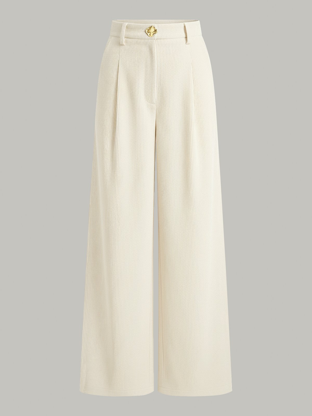 Corduroy Wide-Leg Pleated Pants for Women Casual Fall