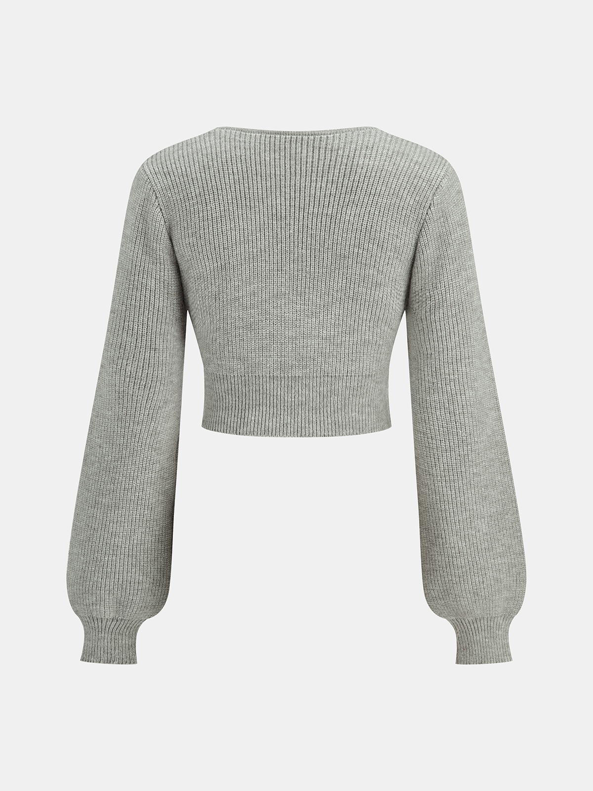 Twist Front Long Sleeve Cropped Knit Top for Women Casual Wear