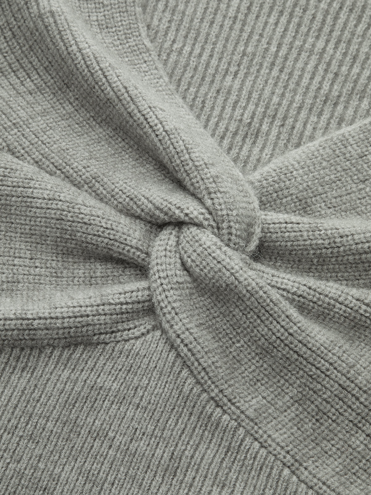 Twist Front Long Sleeve Cropped Knit Top for Women Casual Wear