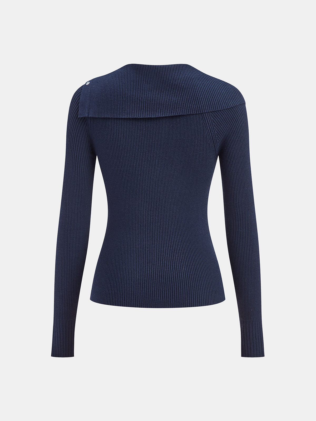Asymmetric Lapel Button Front Knit Top for Women Casual Wear