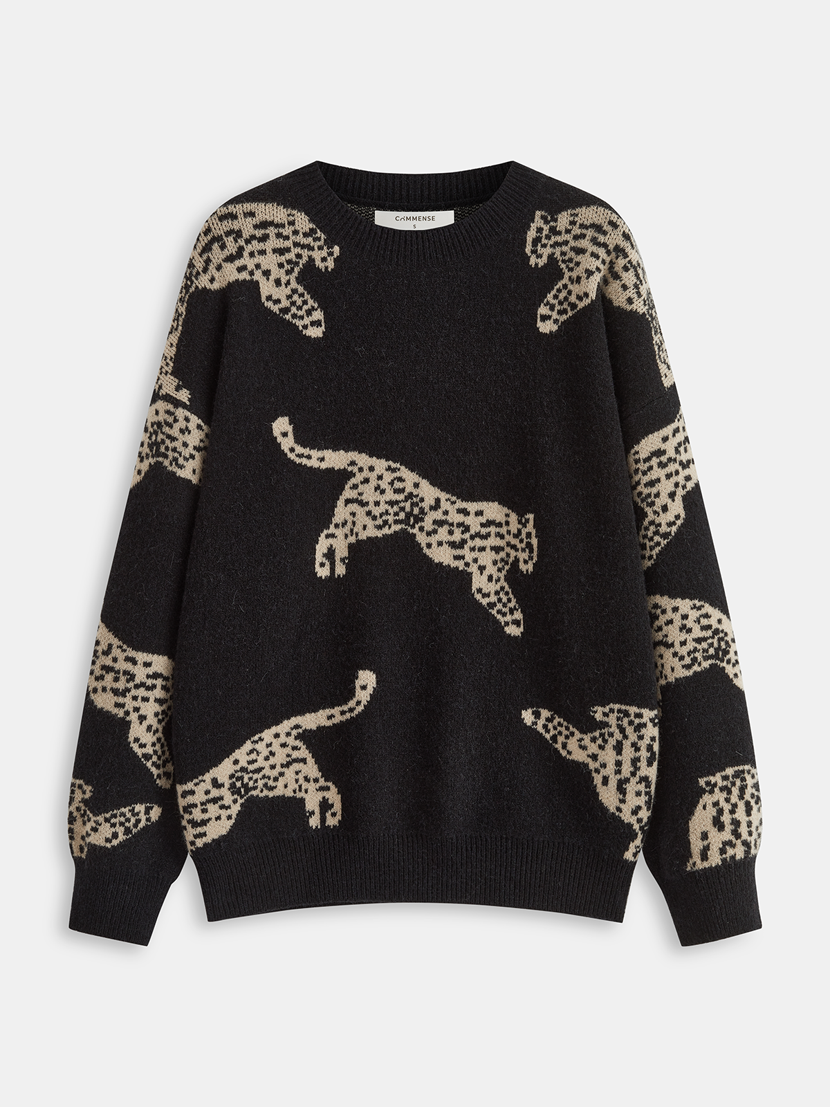 Leopard Print Sweater Trendy Crew Neck Style
